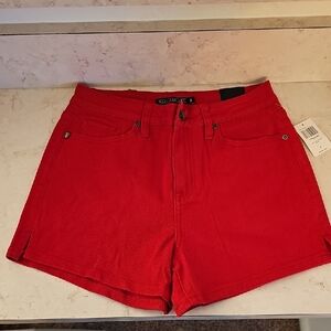 Blackheart Red Jean Shorts for Women
